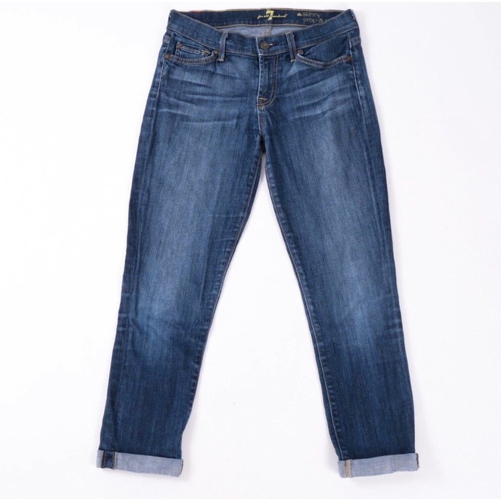 ✨7 For All Mankind the Skinny Crop & Roll Stretch Denim Jeans Size 29
